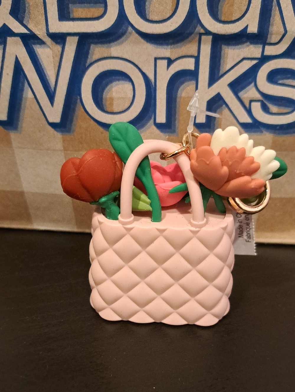 Bath & Body Works Pink Quilted Mini Floral Bag Pocketbac Holder